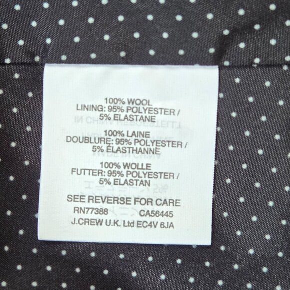 NWT J. Crew Regent Blazer 100% Wool Blackwatch Plaid with Satin Lapels size 0 - Picture 8 of 12